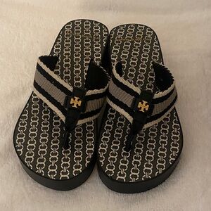 Tory Burch Stylish Black and White Sandals